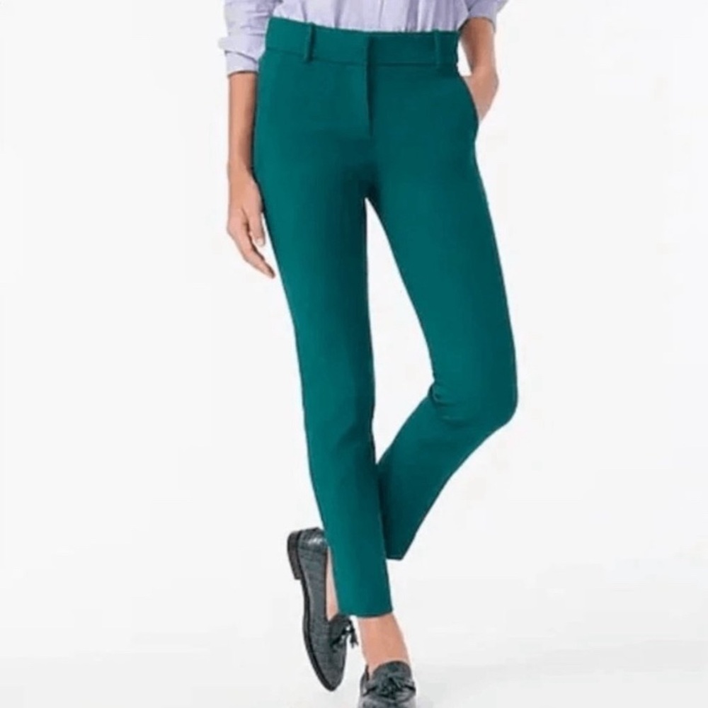 NWT J.Crew Slim Crop Cameron Four Season pants in Dark Spruce green